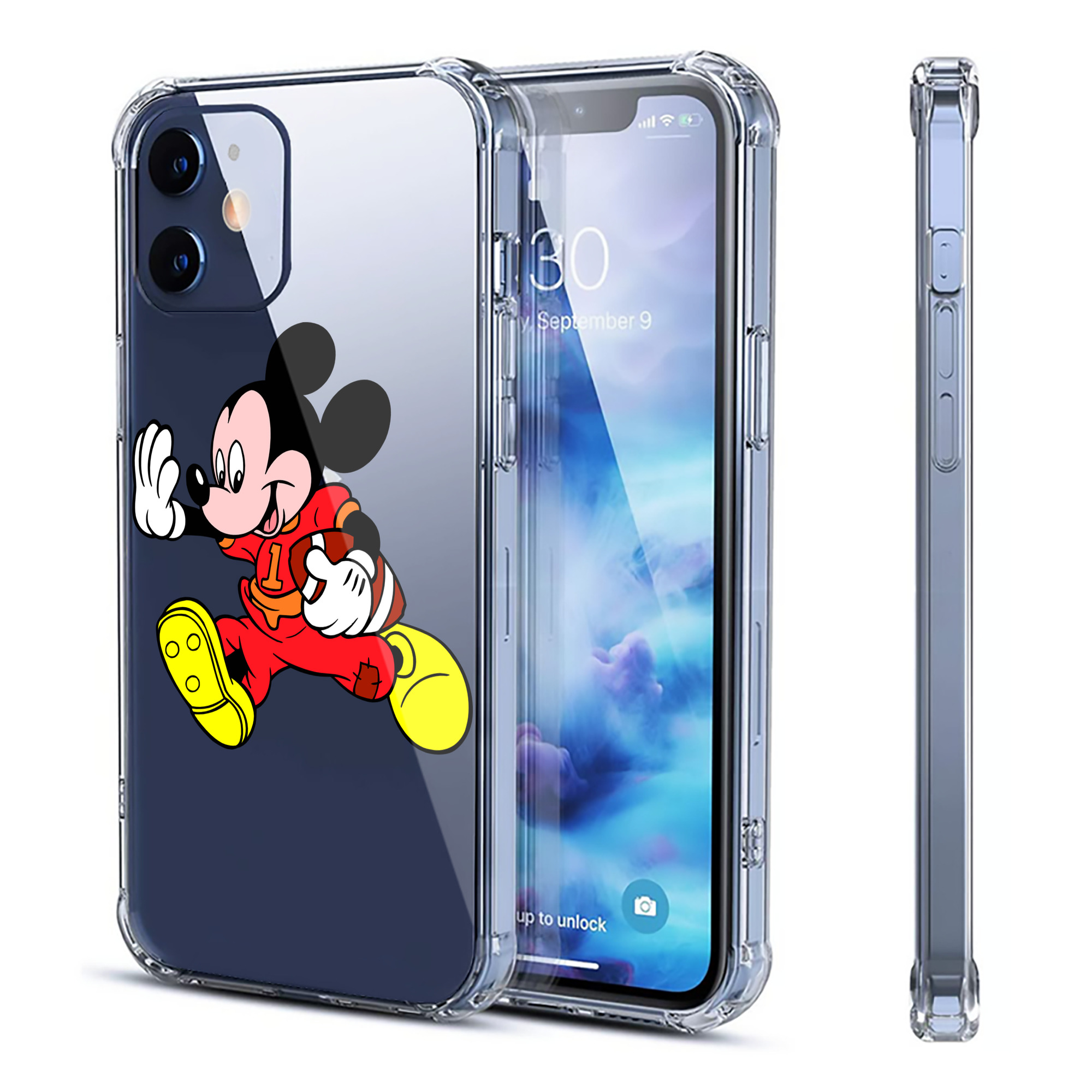 （画像用） ミッキーマウス Mickey Mouse 【iPhone 12シリーズ対応】透明スマホケース（クリアソフトケース）